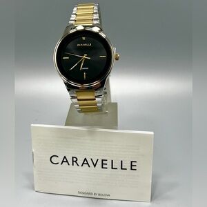 Caravelle New York By Bulova Diamond Men's Black Watch - 45D107